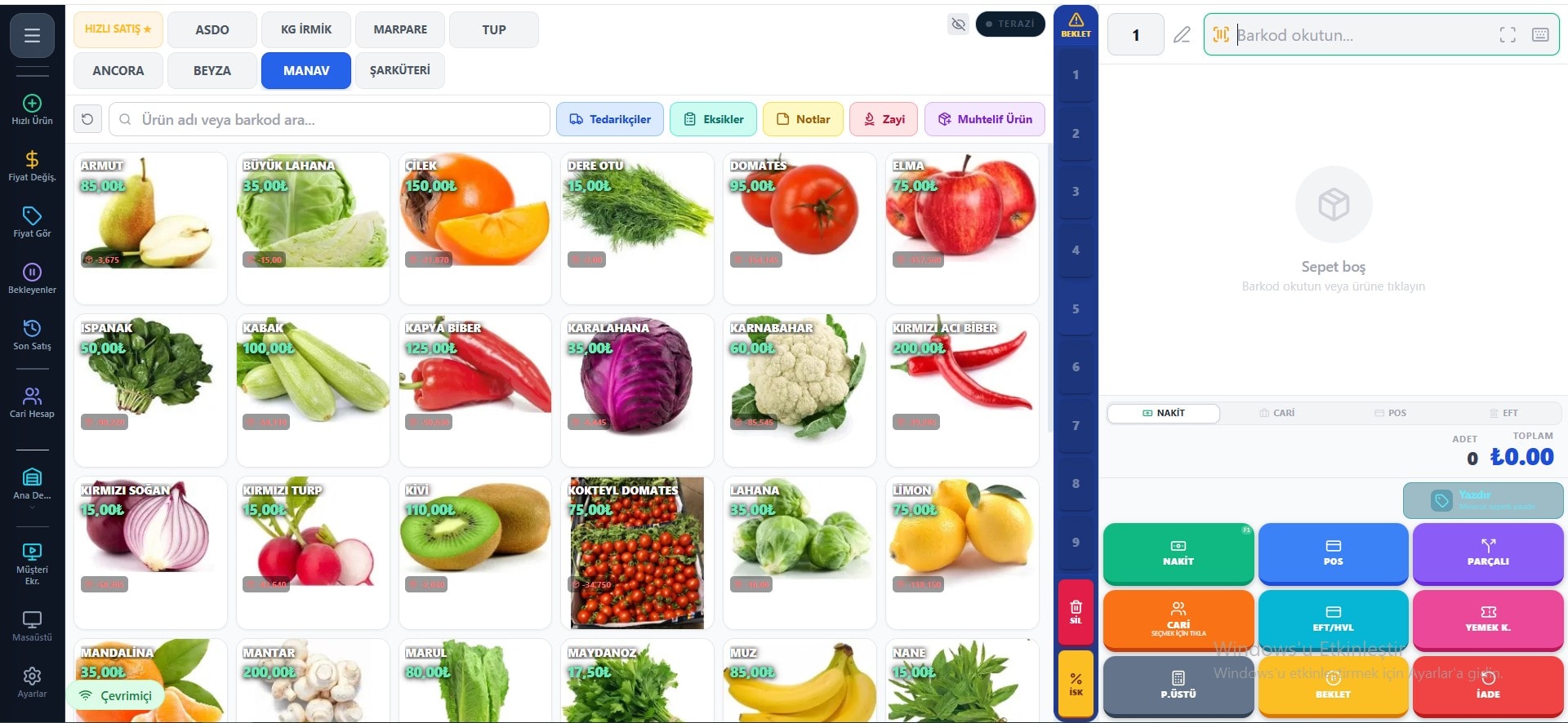 AlbiPos Web POS Satış Ekranı